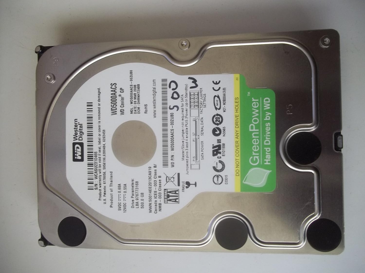 Western Digital Caviar Green 500 GB BulkOEM Hard Dominican  