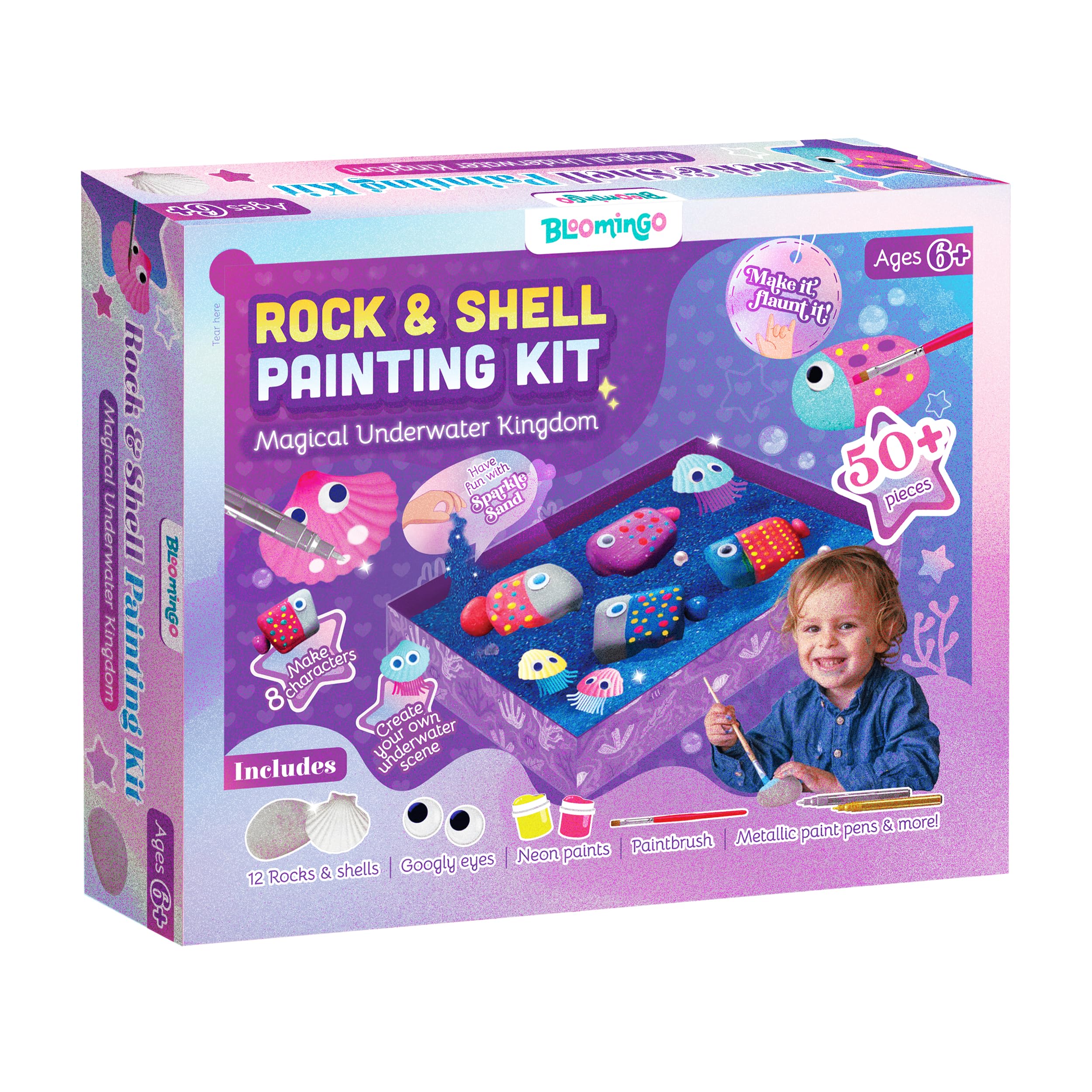 Sponsored Ad - Magical Underwater Kingdom - Engaging Painting Craft Gift for Boys & Girls Age 4+ | Create Beautiful Ocean-Themed Rock and Shell Paintings | Encourages Focus, Patience & Creative Play