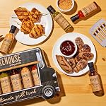 Smokehouse by Thoughtfully, Gourmet Ultimate Grill Truck Gift Set, Fun Food Truck Shaped Packaging, Includes BBQ Rubs, BBQ Sauces & Hot Sauces, Set of 6