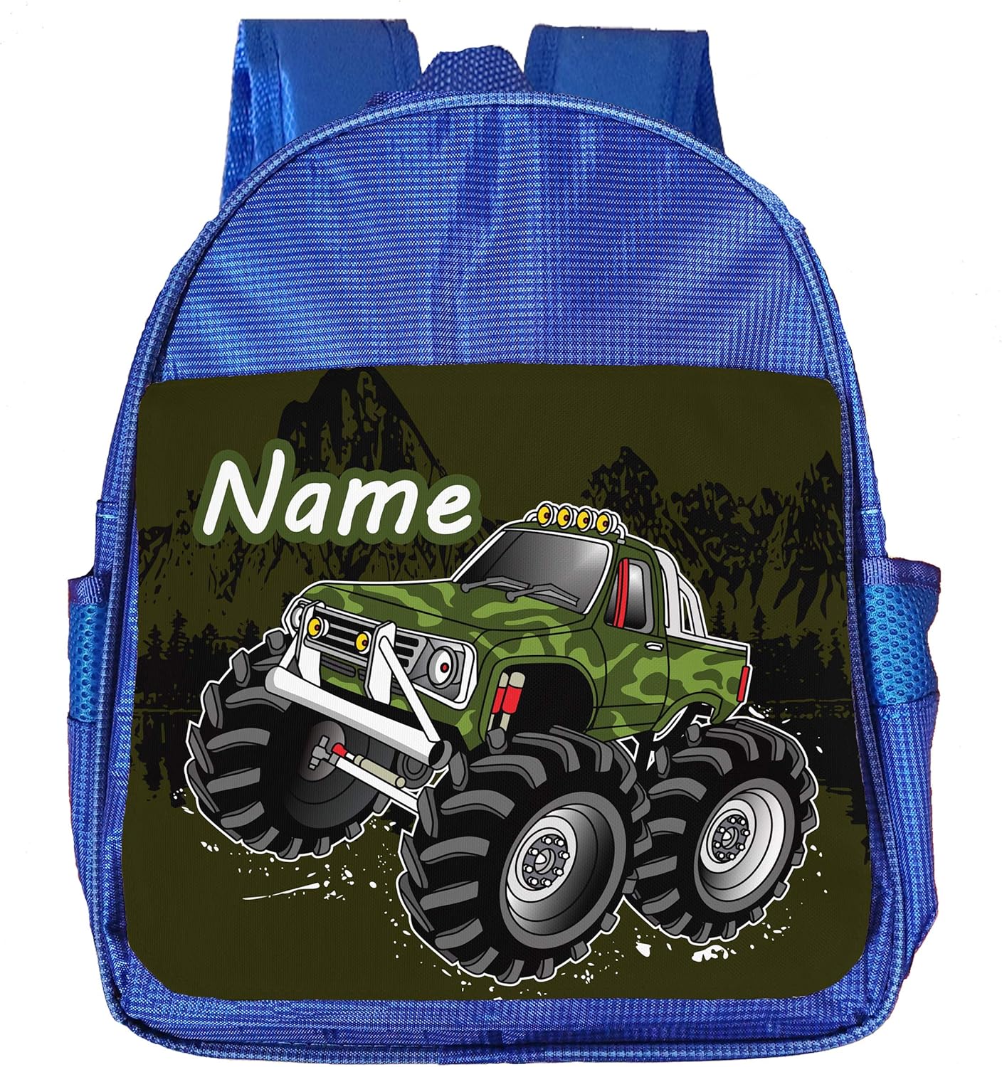 Monster Truck Kids Backpack Personalised Bag, Add a name, for Boys, School, Nursery Toddlers