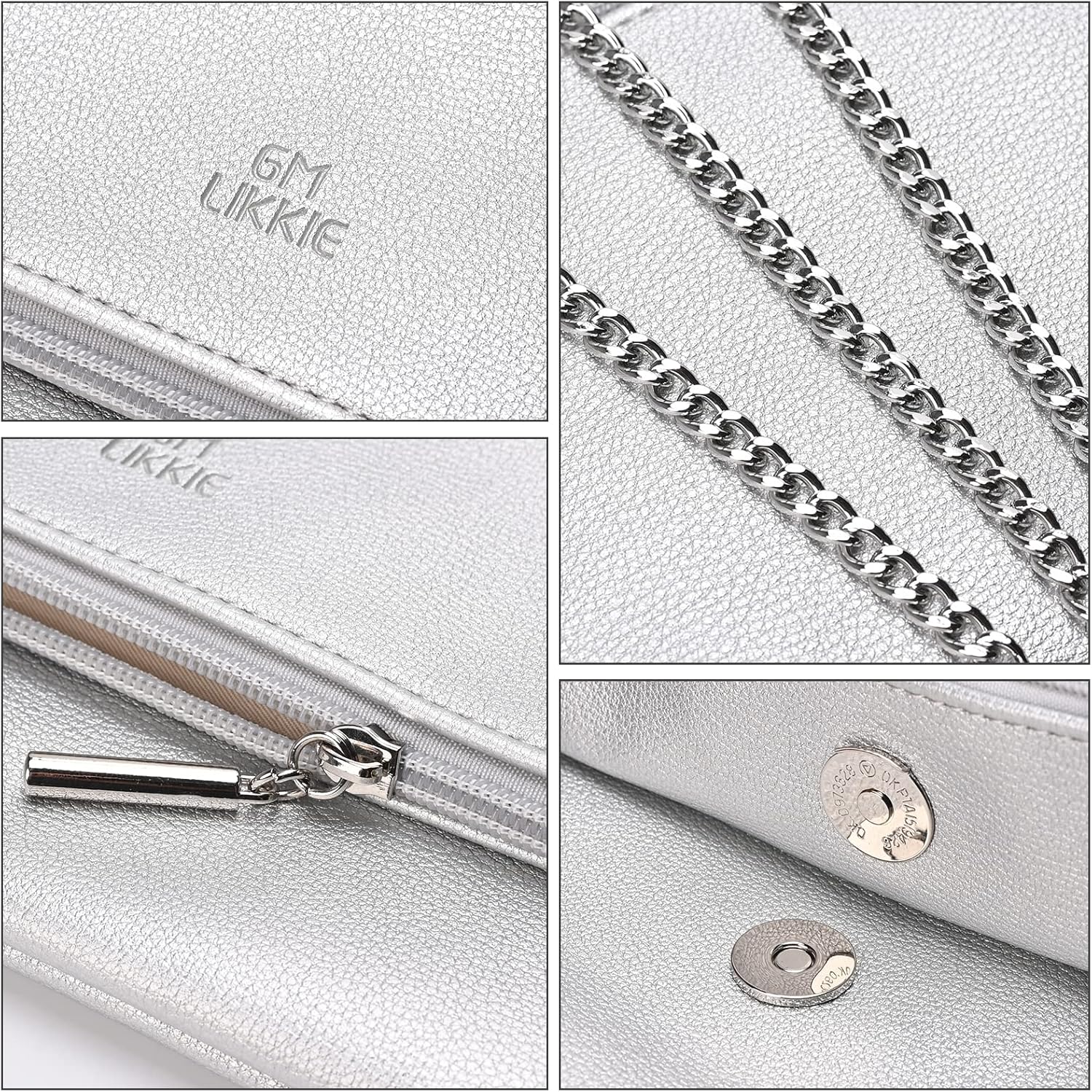 GM LIKKIE Clutch Purse for Women, Large Envelope Clutch HandBag, Crossbody Foldover PU Leather Clutches bag