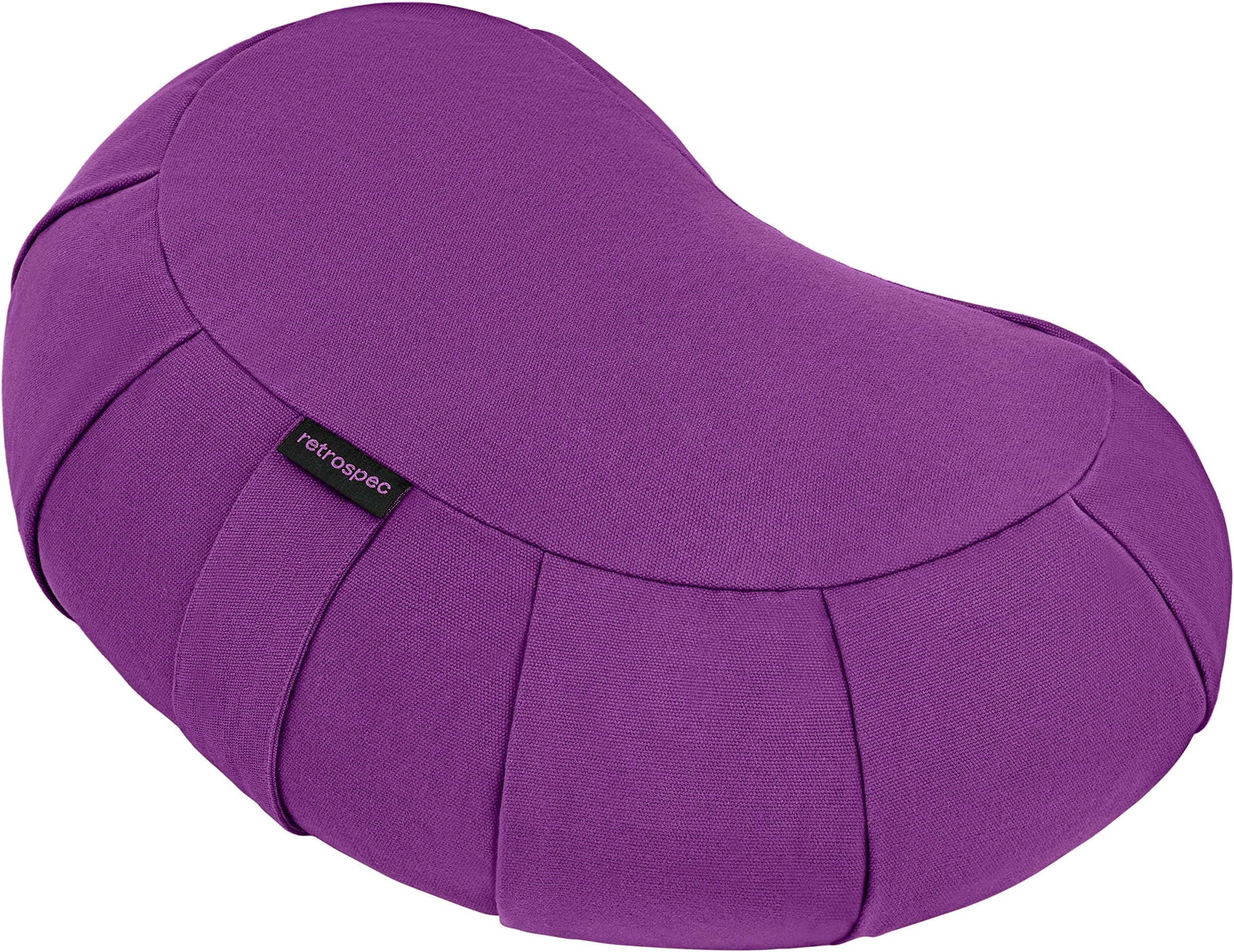 Sedona Zafu Meditation Cushion Filled w/Buckwheat Hulls - Yoga Pillow for Meditation Practices - Machine Washable 100% Cotton Cover & Durable Carry Handle Round & Crescent, 1 Ct (Pack of 1)