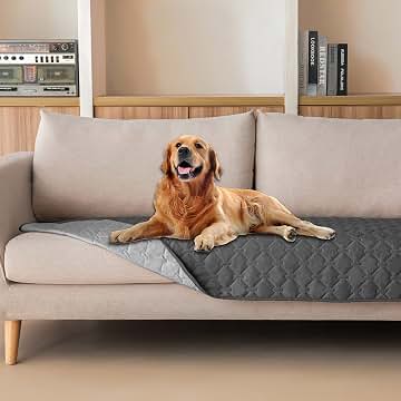 gogobunny 3X Stronger Waterproof Pet Blanket, Scratch Proof Furniture Protector for Dogs Cats, Reversible Cover 30x70 Inch, Dark Grey/Light Grey