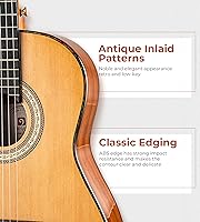 Vista 6 de Guitarra Clásica de Tamaño Completo 4/4 Estilo Español Guitarra Clásica, Guitarra de Cuerdas de Nylon de 39 Pulgadas Ideal para Adultos Rojo cedro