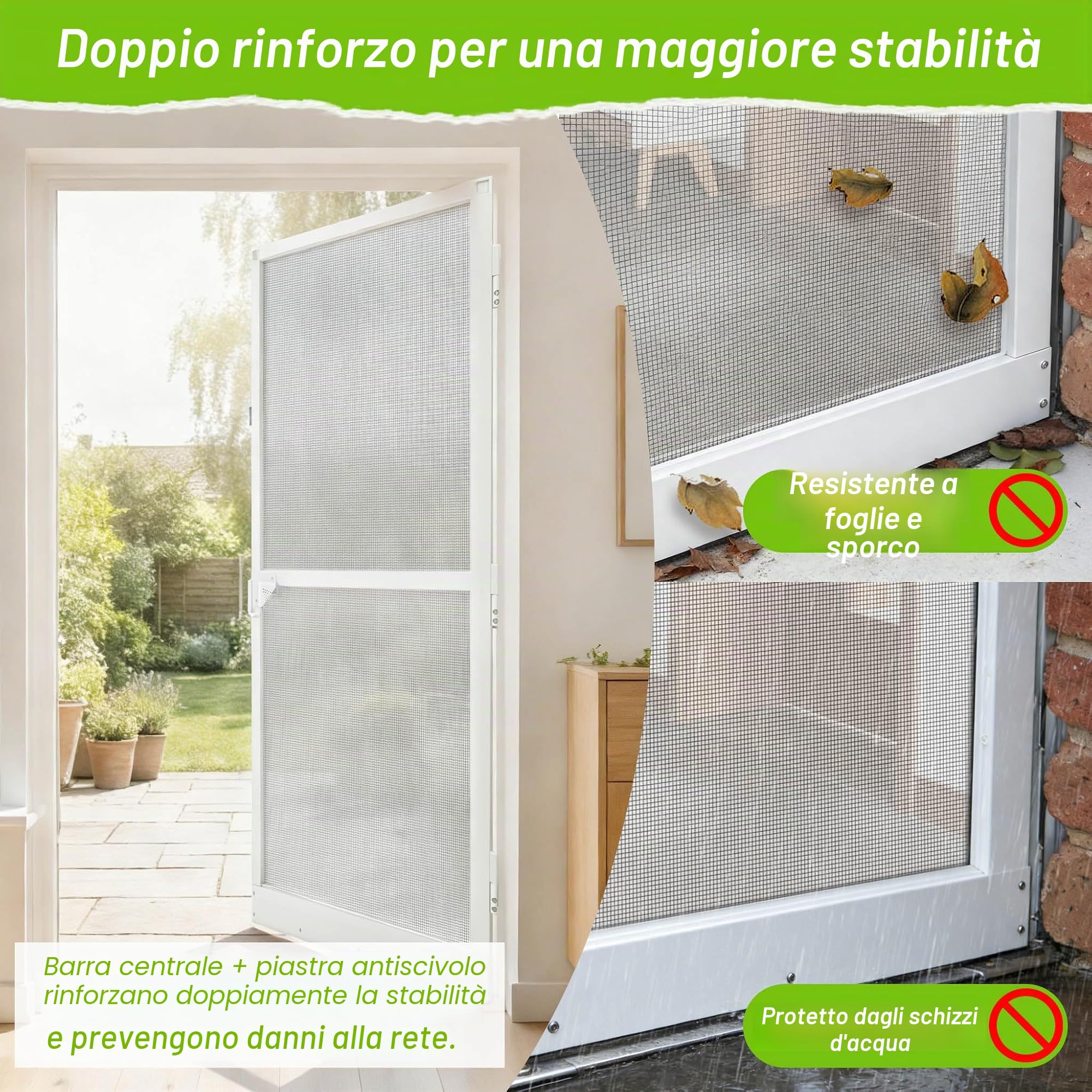 Zanzariera per porta, zanzariera con zanzariera e telaio in alluminio, 120 x 240 cm, zanzariera per balcone, soggiorno, terrazza