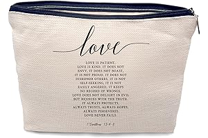 Christian Makeup Case: Love Never Fails Travel Toiletry Bag for Women