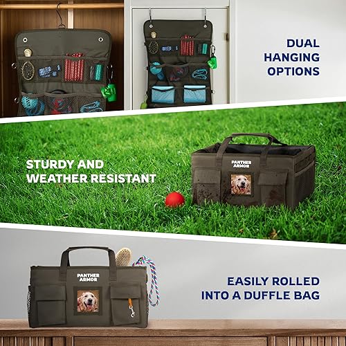 Miniatura 4 de Panther Armor Bolsa de viaje para perros, organizador colgante para perros y bolsa de almacenamiento para mascotas para suministros Almacenamiento