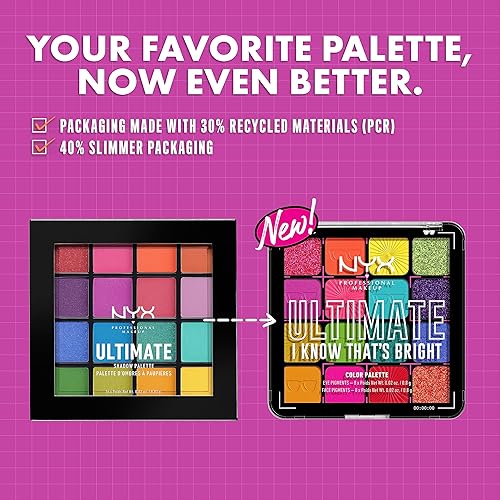 Miniatura 8 de NYX PROFESSIONAL MAKEUP, Paleta de sombras definitiva, paleta de sombras de ojos - Sé que es brillante