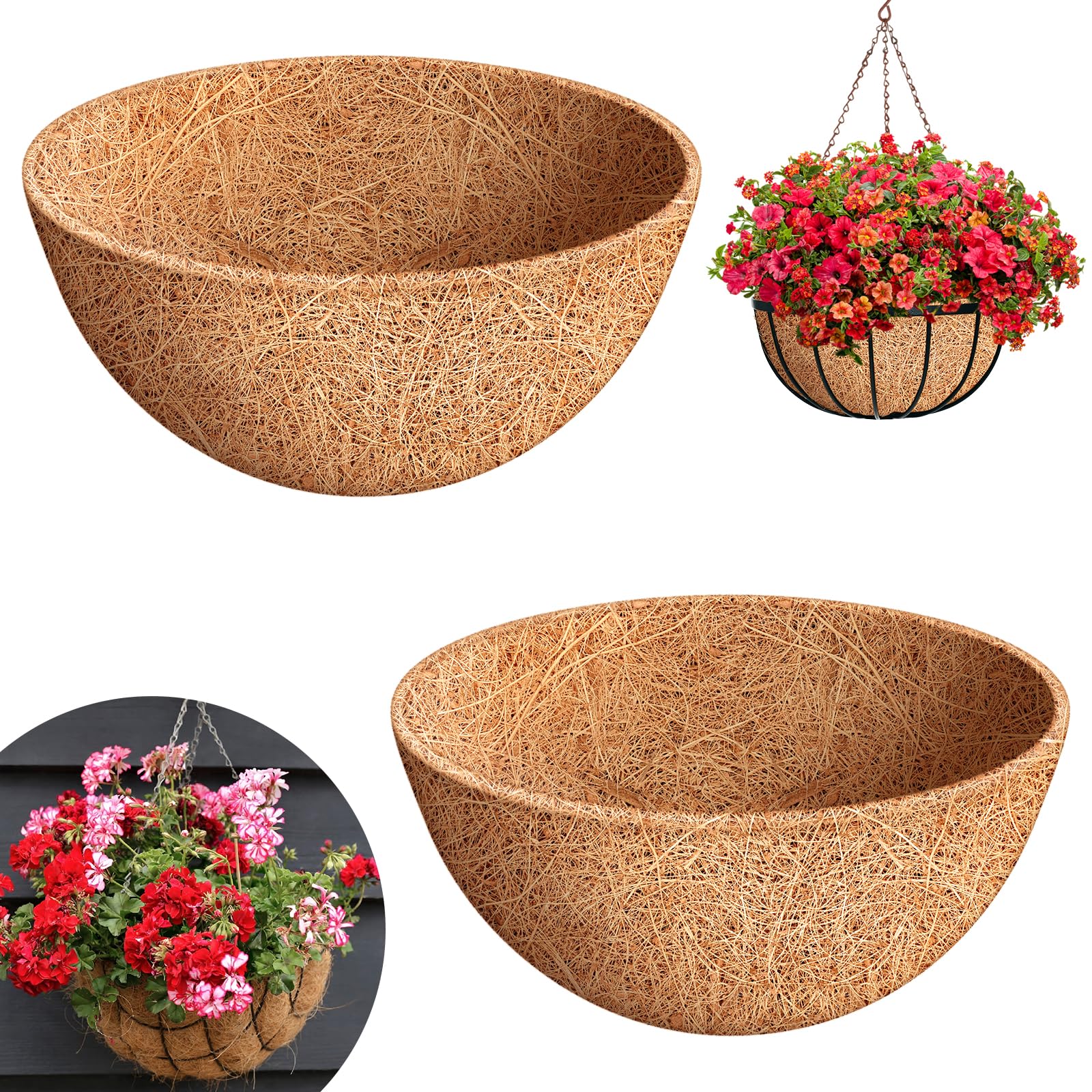 Riare 2 Pack 14 Inch Round Coco Liners