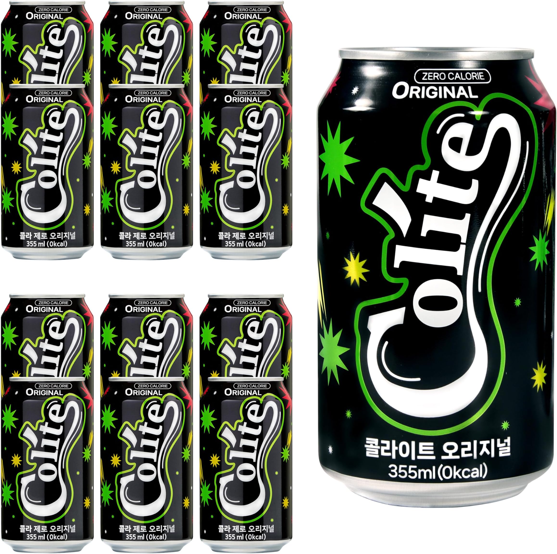 COLITE Cola Zero Sugar Soda - Zero Calorie Sparkling Carbonated Soft Drink Healthy Soda Alternative Party Beverage - 4 Flavor (12 Fl. oz - Pack of 12, Original)