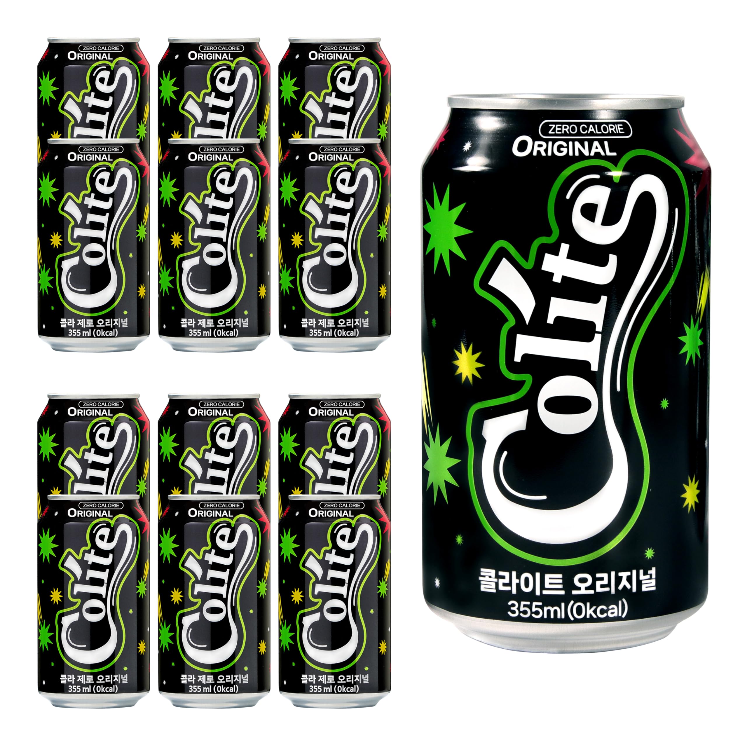 COLITE Cola Zero Sugar Soda - Zero Calorie Sparkling Carbonated Soft Drink Healthy Soda Alternative Party Beverage - 4 Flavor (12 Fl. oz - Pack of 12, Original)