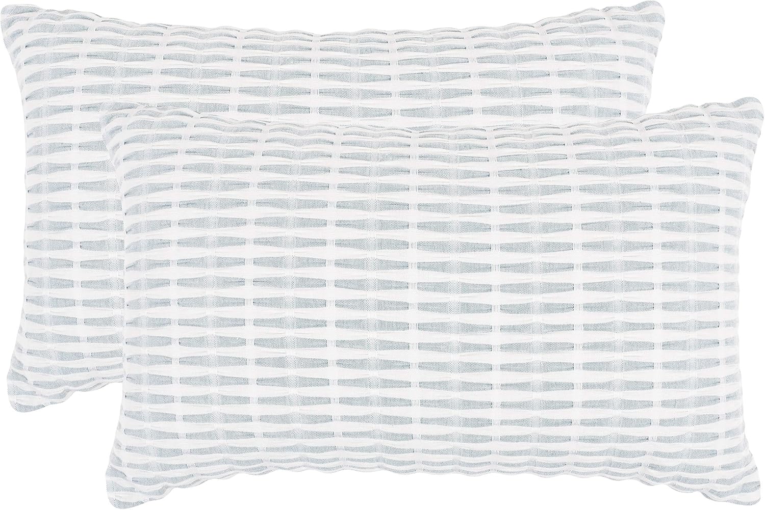 KAF Home Pleated Please Pillow Cover 12 x 20-inch 100-Percent Cotton | Set of 2 Pillow Covers (Atlantic, 12 x 20)