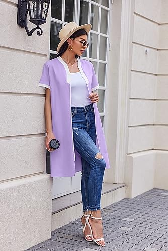 Miniatura 3 de Ekouaer Camisón Mujer Casas Cremallera Delantera Túnica Ligero Plumero Señora Floral Housedress Noche Casual con Bolsillo