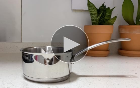 ステンレス製ソースパン、IH対応、400ml、目盛付き、アンティークゴールド色、 ミルクパン 13cm 1.3L 1000ml 目盛り付き 18-8 ステンレス