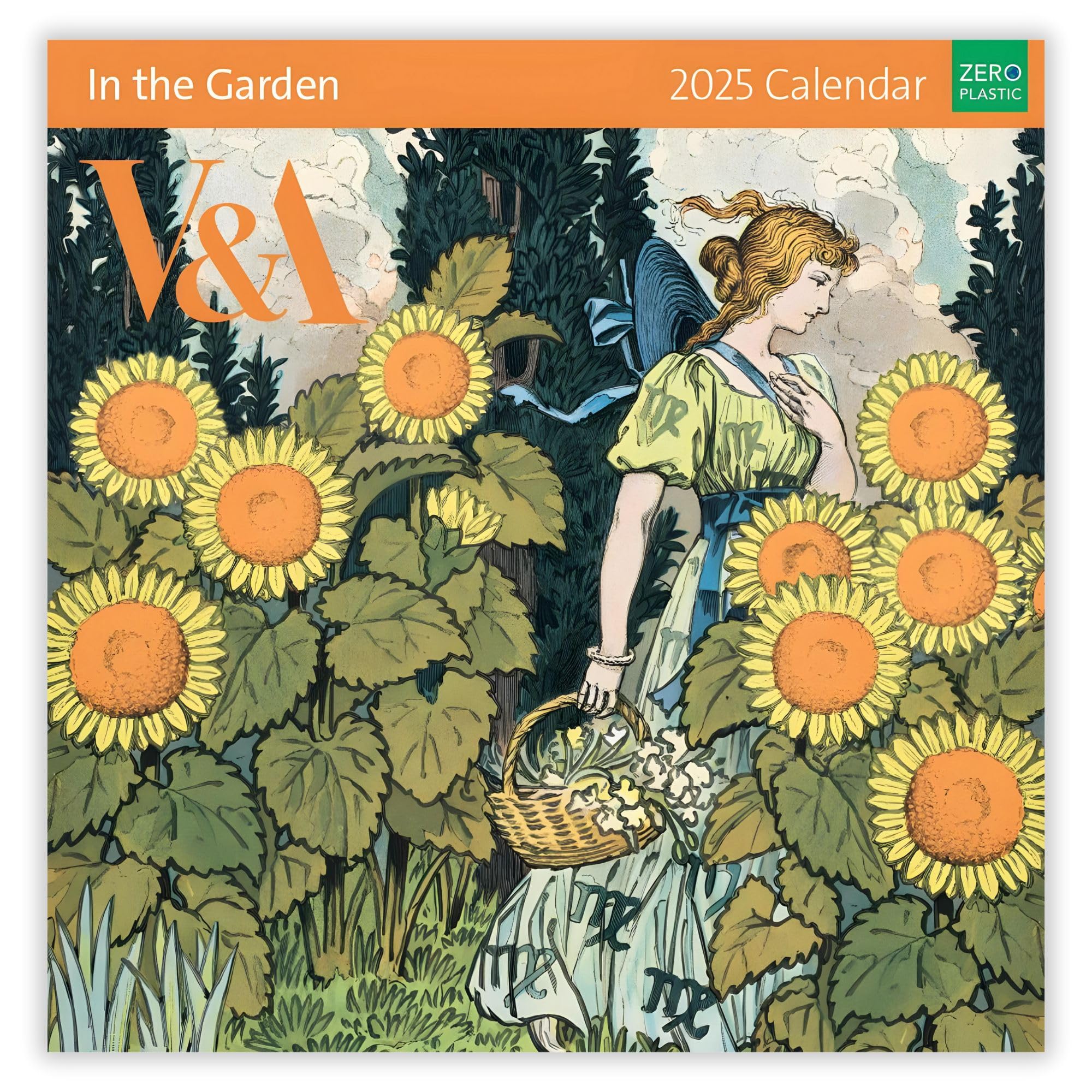 Museums & Galleries 2025 Square Wall Calendar - V&A - In the Garden - Art Nouveau Designs - Eco-Friendly - Made in the UK