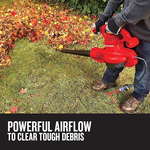 Miniatura 4 de CRAFTSMAN Leaf Blower, Leaf Vacuum and Mulcher, 3-in-1 Backpack Blower, Up to 230 MPH, 12 Amp, Corded Electric (CMEBL700)