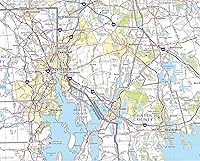 Vista 5 de Mapa de pared laminada del sur de Nueva Inglaterra