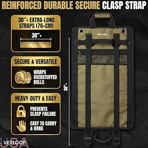 Miniatura 4 de Heavy-Duty Tool Roll Bag Organizer Aluminium Clasp | Ultra Thick & Puncture Resistant Mechanic Roll tool Bag for Truck, Jeep & Car | Large Capacity