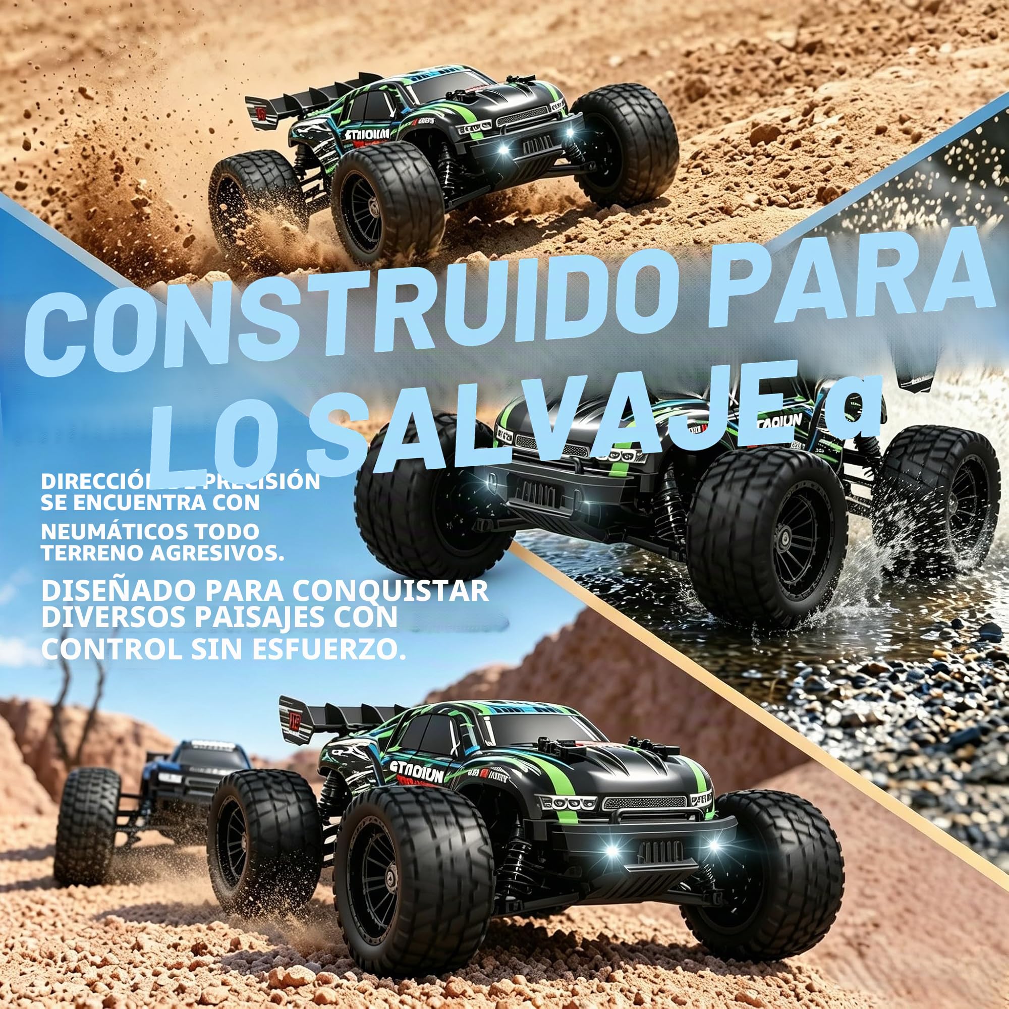 HAIBOXING Coche teledirigido, 2,4 GHz 1:18 proporcional 4WD 36+ km/h Hobby Offroad Monster RC Truck, impermeable RC Truggy RTR Toy