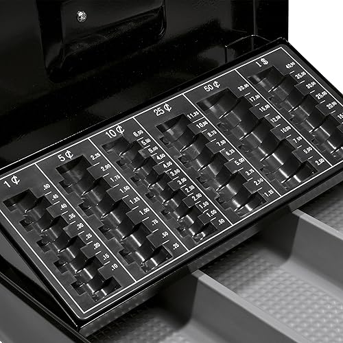 Miniatura 9 de BARSKA Caja de efectivo de 10 pulgadas con cerradura de llave, color negro