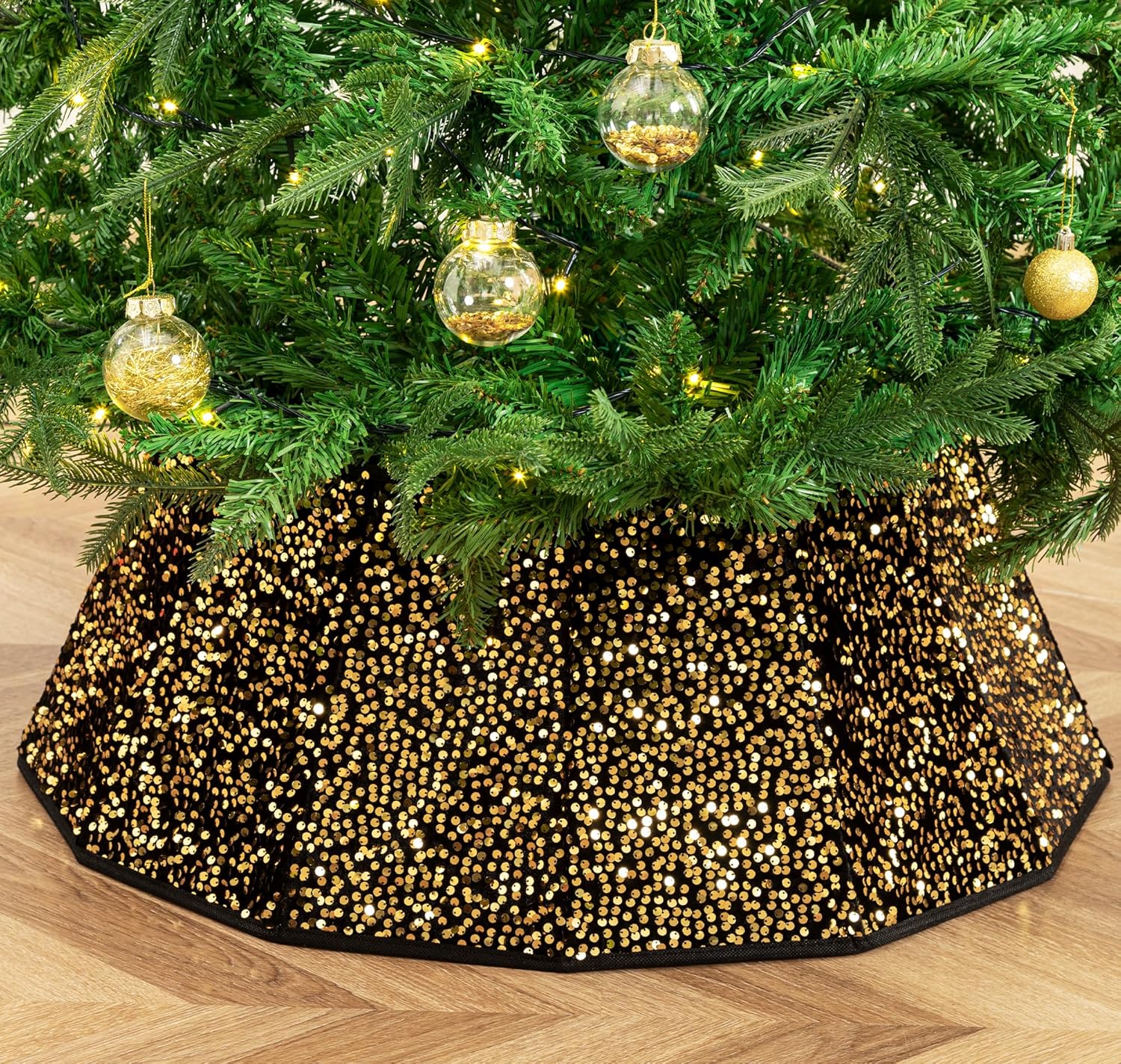 HBlife Christmas Tree Collar 25.9 Inches Diameter Sequin