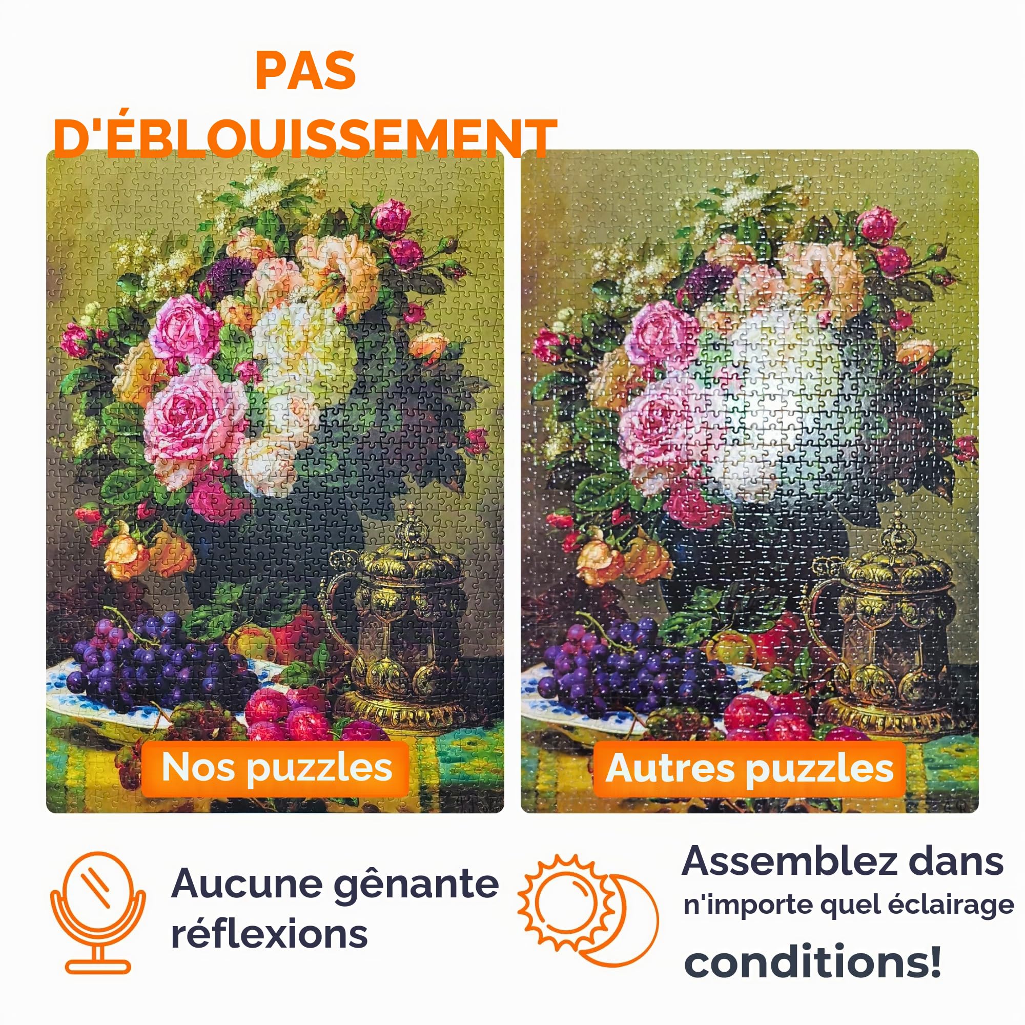 ENJOY Puzzle Magical Fox in Flower Fantasy Forest - Puzzle de 1000 pièces pour adultes - Finition mate, toucher doux, facile à assembler, ajustement serré, couleurs vives, service de pièces manquantes