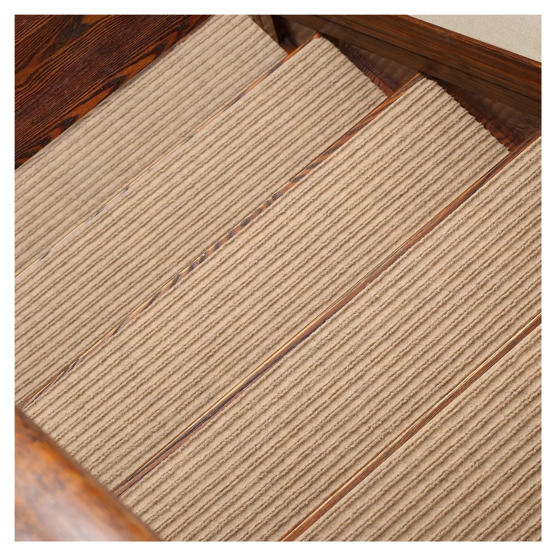 MFWHEFJ Stair Treads 76x20CM Non Slip Stair Treads Soft Stair Stepping Mat Safety Resistant Indoor Rug Reusable Adhesive Foot Mat(Brown,5PCS)