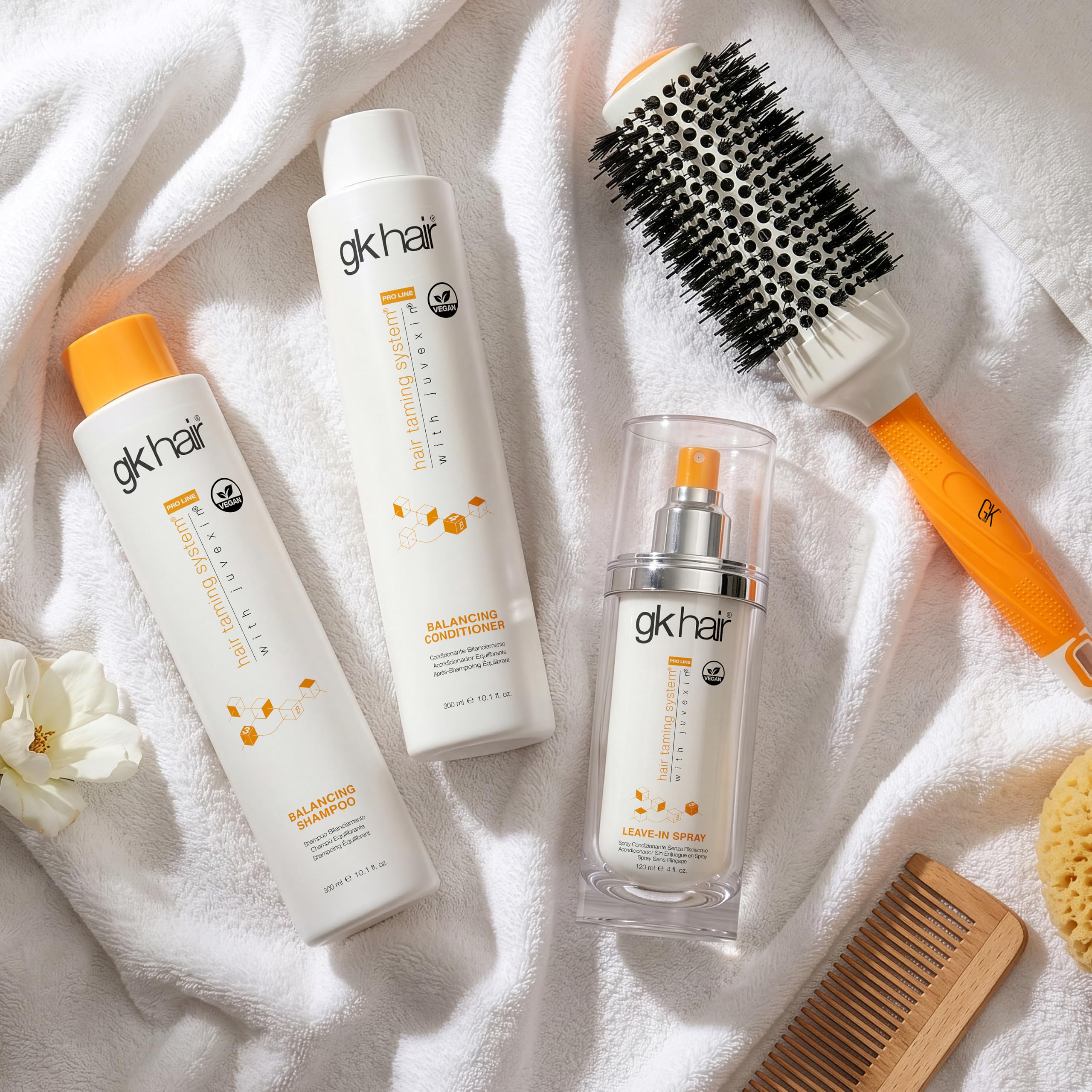 GK Hair Global Keratin Leave In Conditioner Spray | Osusz Damaged Hair Moisturizer Natural Spray | Shine, Smooth, Soda i detangle | Typy odżywia wszystkie włosy (120ml / 4 fl. oz)