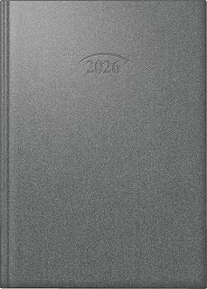 BRUNNEN Buchkalender Mod. 765 '26 | A5, Kunststoff, stratossilberfarben
