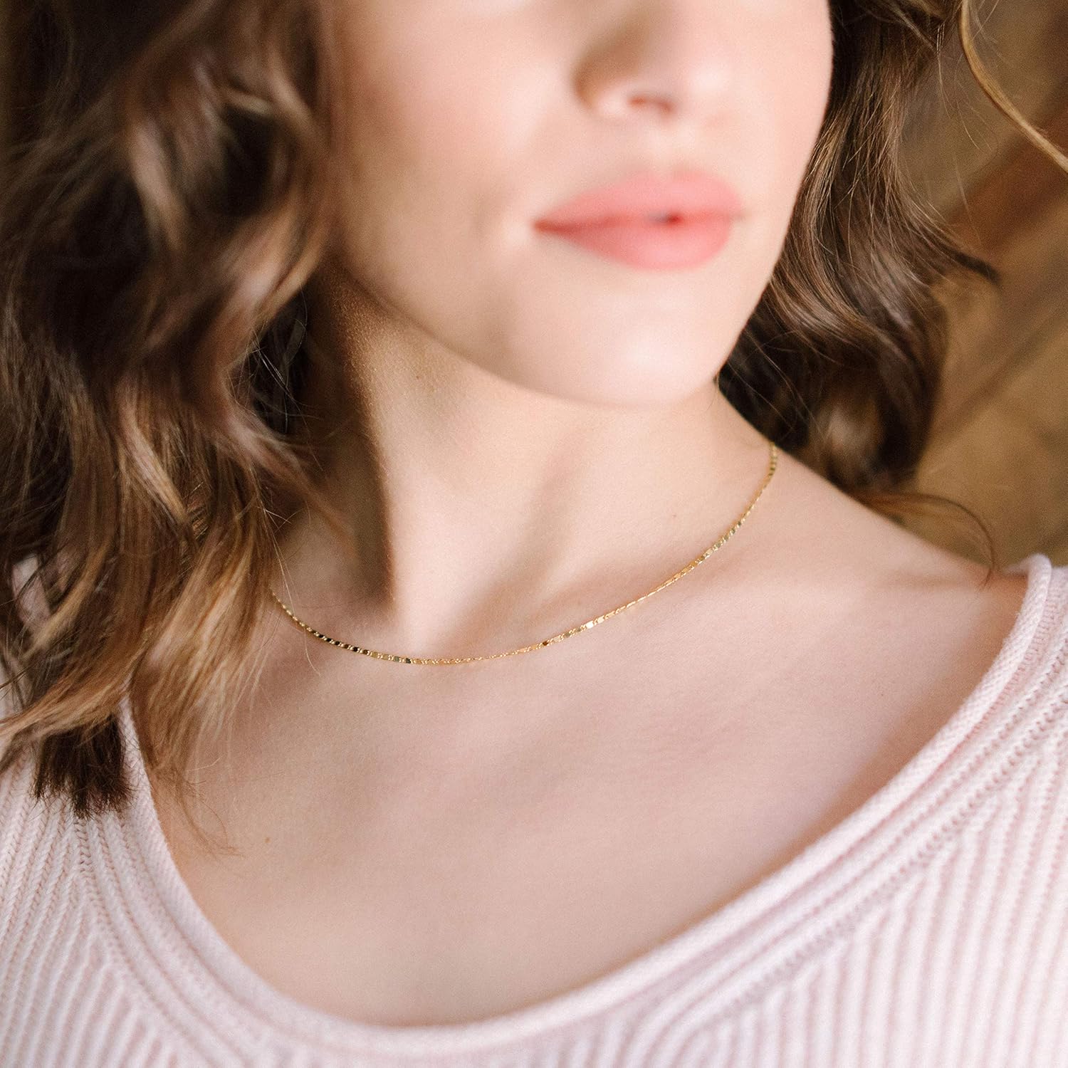 Honeycat Confetti Chain Choker-Necklace in 18k Gold Plate, 18k Rose Gold Plate, Rhodium Plate | Minimalist, Delicate Jewelry