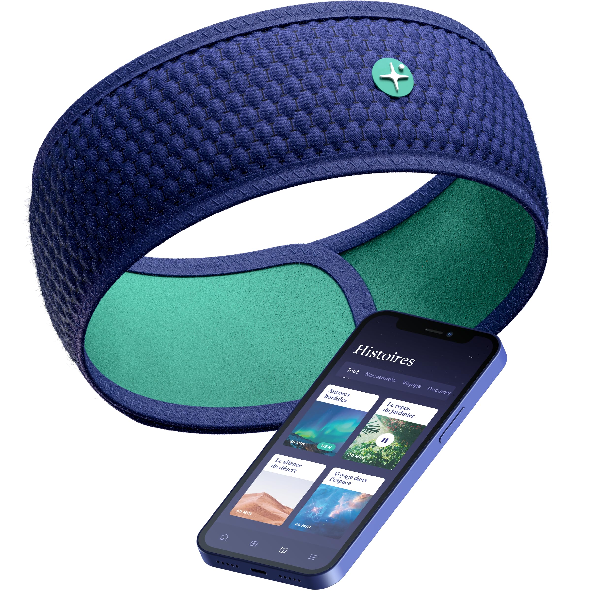 Hoom Banda innovadora para Dormir, Altavoz Bluetooth ultraplano, Cargador Incluido, Acceso Gratuito a Historias hipnóticas Creadas por Sleep Experts (Talla M-L)