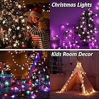 Vista 4 de Solhice Luces de cadena de estrellas que cambian de color de 40 pies para dormitorio, 120 LEDs, luces colgantes de hadas navideñas para interiores