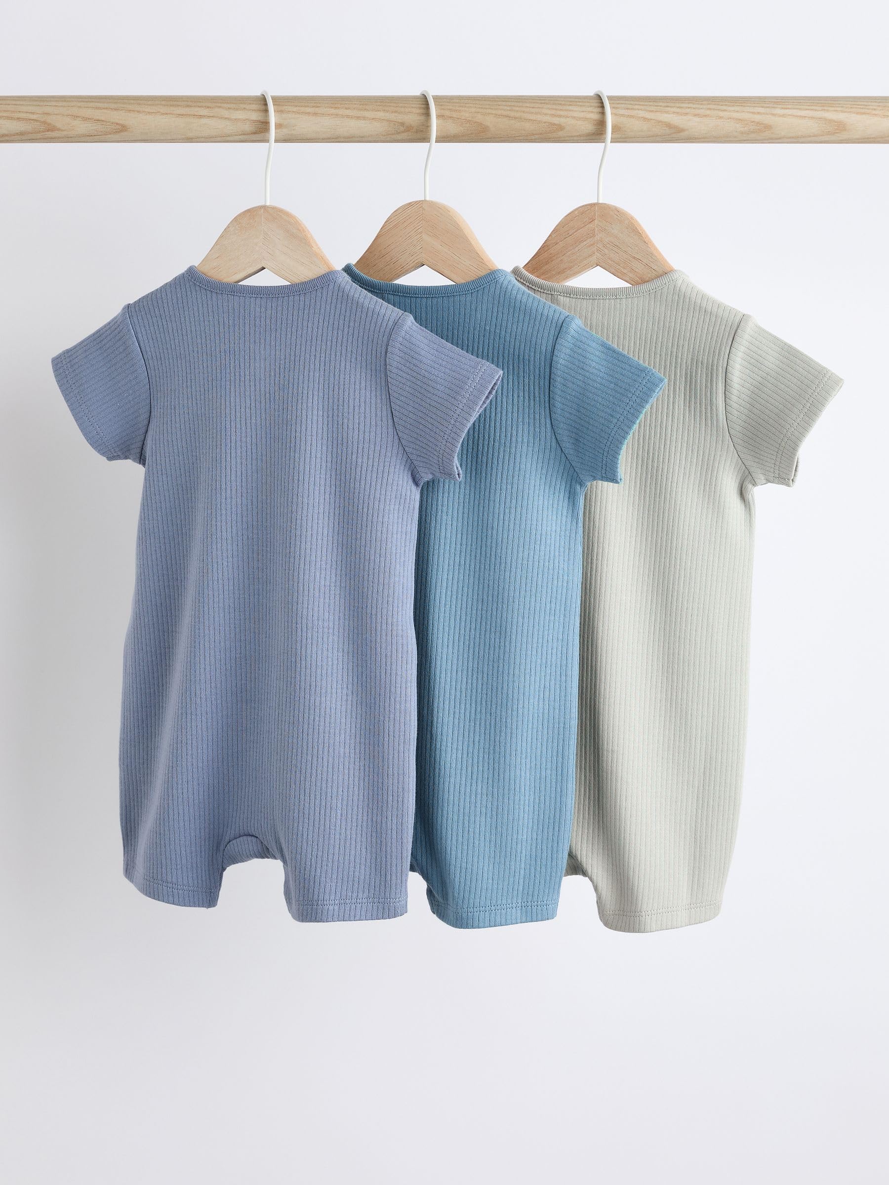 NEXT Bébé Barboteuse 100% coton avec fermeture zippée double sens pour bébé, lot de 3