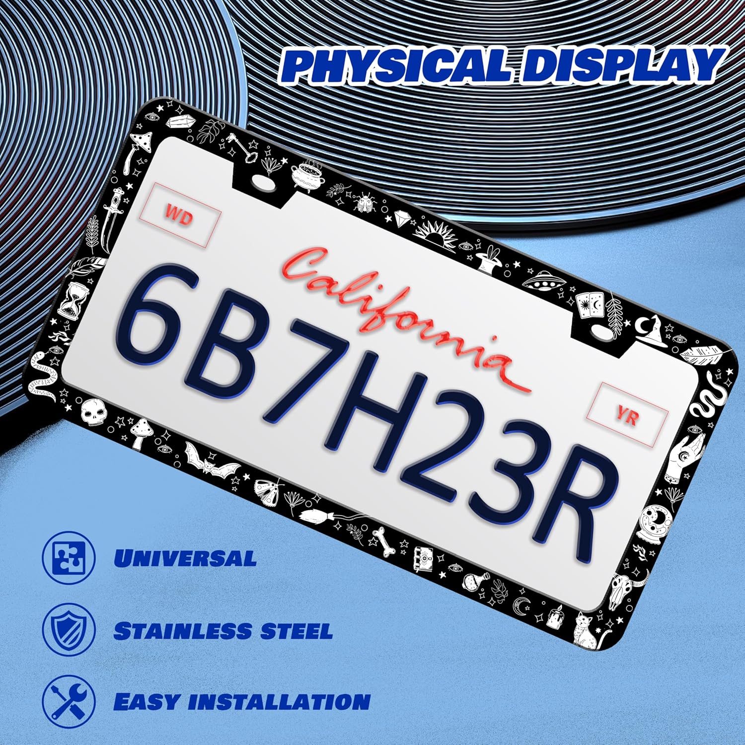 Witch License Plate Frame Gothic Magic License Plate Holder image 3