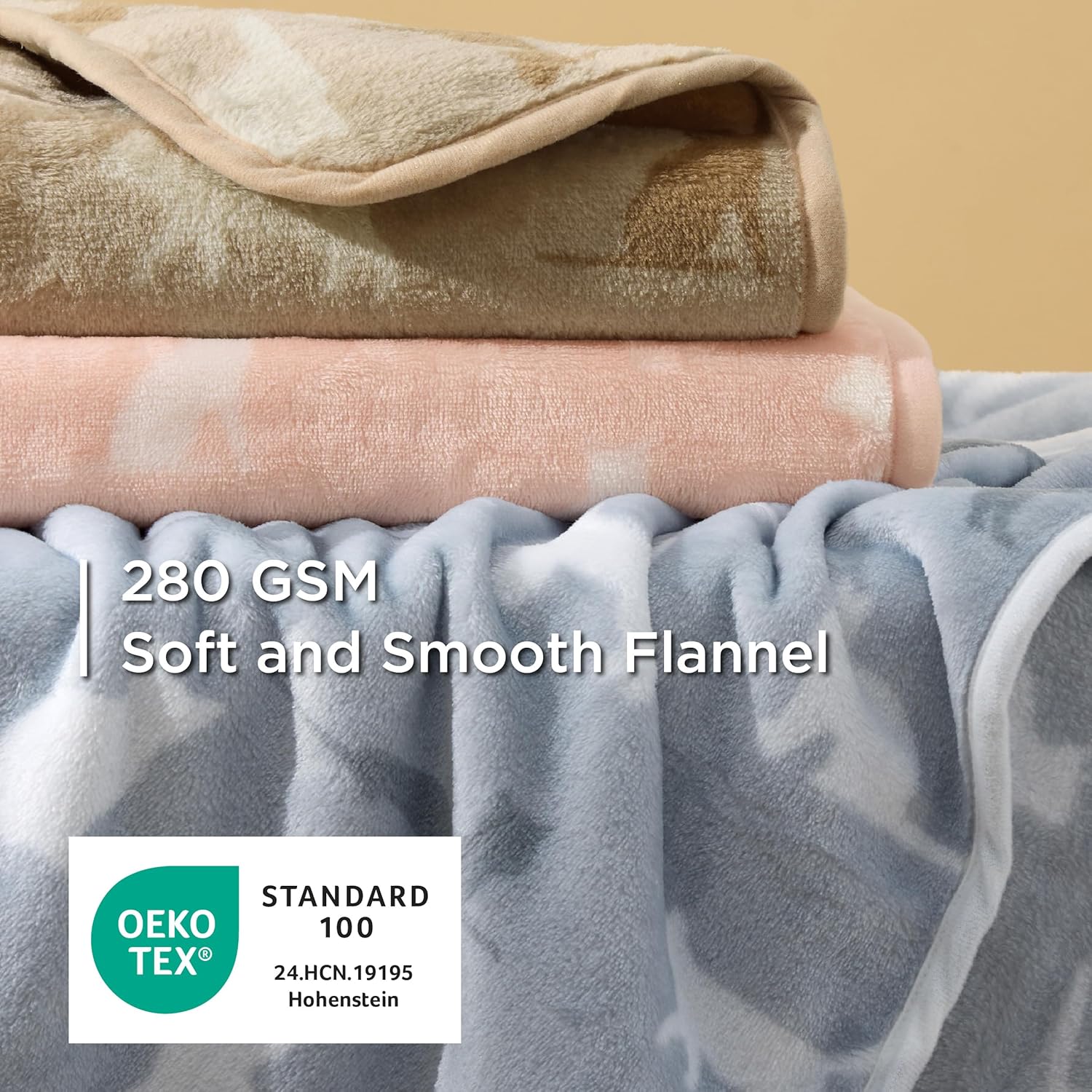 Bedsure 1 Pack 3 Pet Blankets, Super Soft Fluffy Premium Fleece Flannel Portable Throw Dog Blankets for Small Dogs, Printed Cat Puppy Blanket Pink/Grey/Brown Small(23x16 inch)