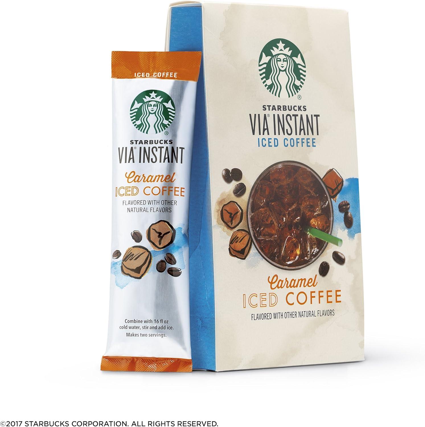 Starbucks VIA Instant Coffee Flavored Packets — Caramel Iced — 1 box (6 packets)