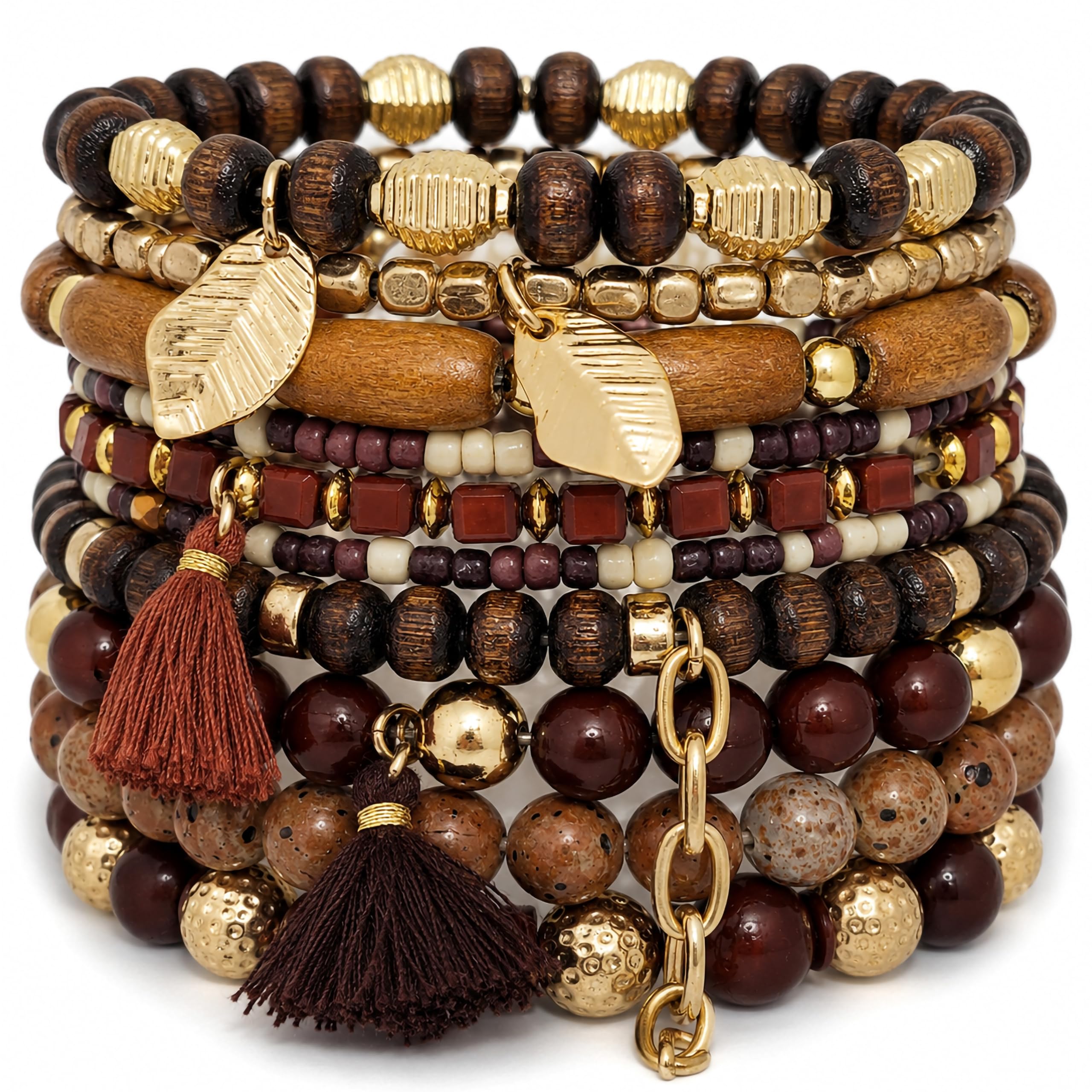 bohenoor Bohemian Multicolour Beads Bracelet Set for Women and Girls – Handmade Stackable Stretchable Boho Charm Bracelets for Stylish Looks-picture-44