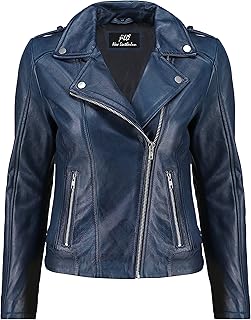 Biker Style Vintage Leather Jacket Women - Casual Fashion Motorcycle Zip-Up Lightweight Coat Collar Women Leather Jacket