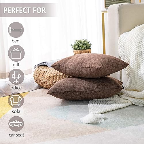 Miniatura 4 de Stellhome Juego de 2 fundas de almohada rectangulares de lino para otoño, decorativas, para decoración del hogar, 12 x 20 pulgadas (11.8 x 19.7 in),