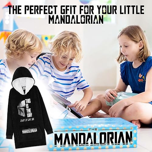 Miniatura 10 de Disney The Mandalorian - Manta con capucha para niños y adolescentes, manta de forro polar Baby Yoda, MarrónVerde