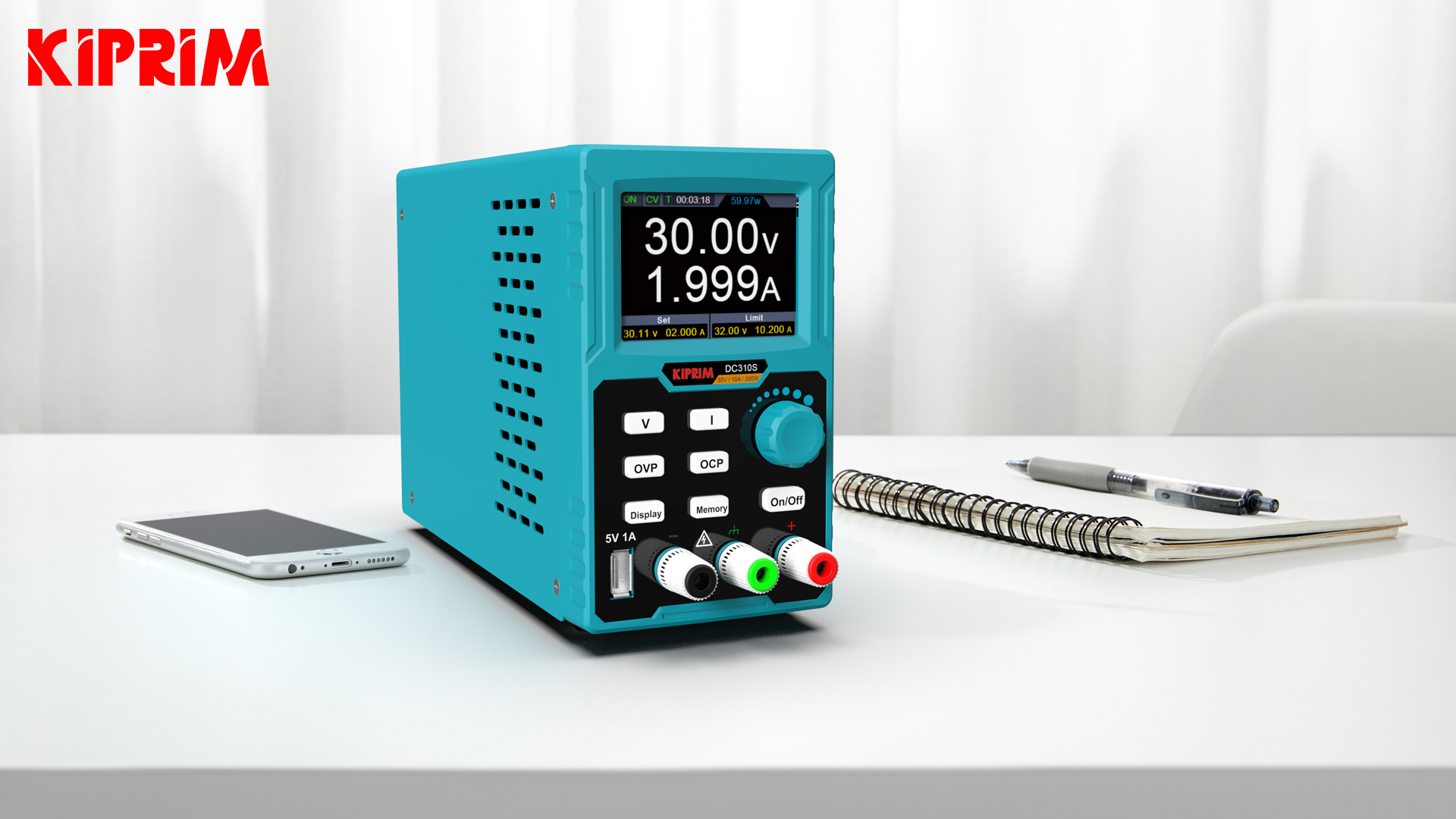 Laboratory Power Supply 0-30V 0-10A Stabilized DC Power Supply Adjustable  and Programmable with Multiple Displays Multiple Protection USB Port Kiprim  DC310S : Amazon.com.be: Industrial & Scientific