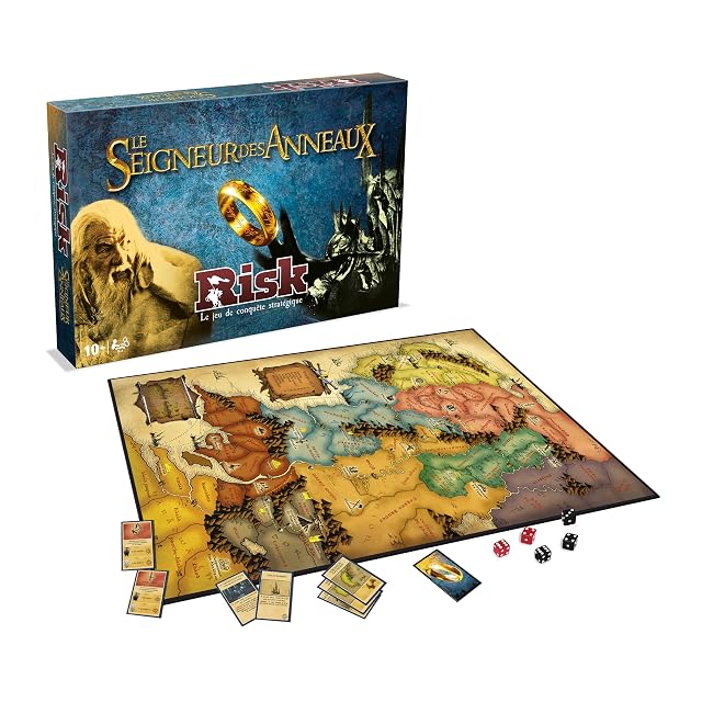 Winning Moves - Juego de Mesa - RISK El Señor de los Anillos - Versión Francesa - 2-5 Jugadores