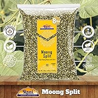 Vista 5 de Rani Moong - Lentejas indias divididas (granos de mung con piel) de 128 onzas (8 libras), 8.0 lbs a granel, totalmente naturales, aptas para gluten