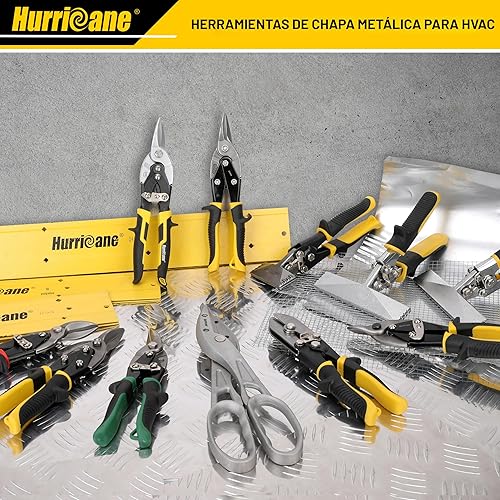 Miniatura 9 de HURRICANE Tijeras de estaño de aviación de 10 pulgadas, tijeras de corte de metal resistentes para cortar chapa, corte recto de aviación