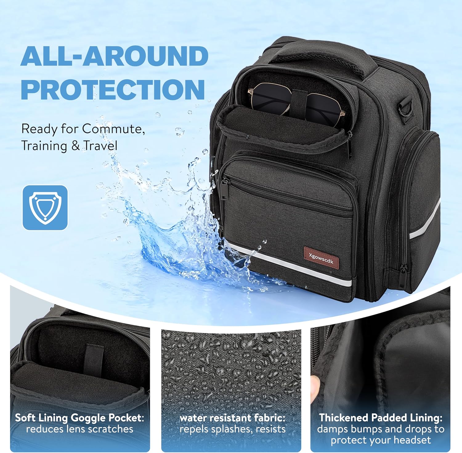 Flight Bag for Pilots, Pilot Bag for Aviation Headset with Padded Protection, Fits Aviation Headset, iPad & Flight Accessories, Multiple Pockets & Shoulder Strap, Gift for Pilots, Black (Bag Only) - Image 5