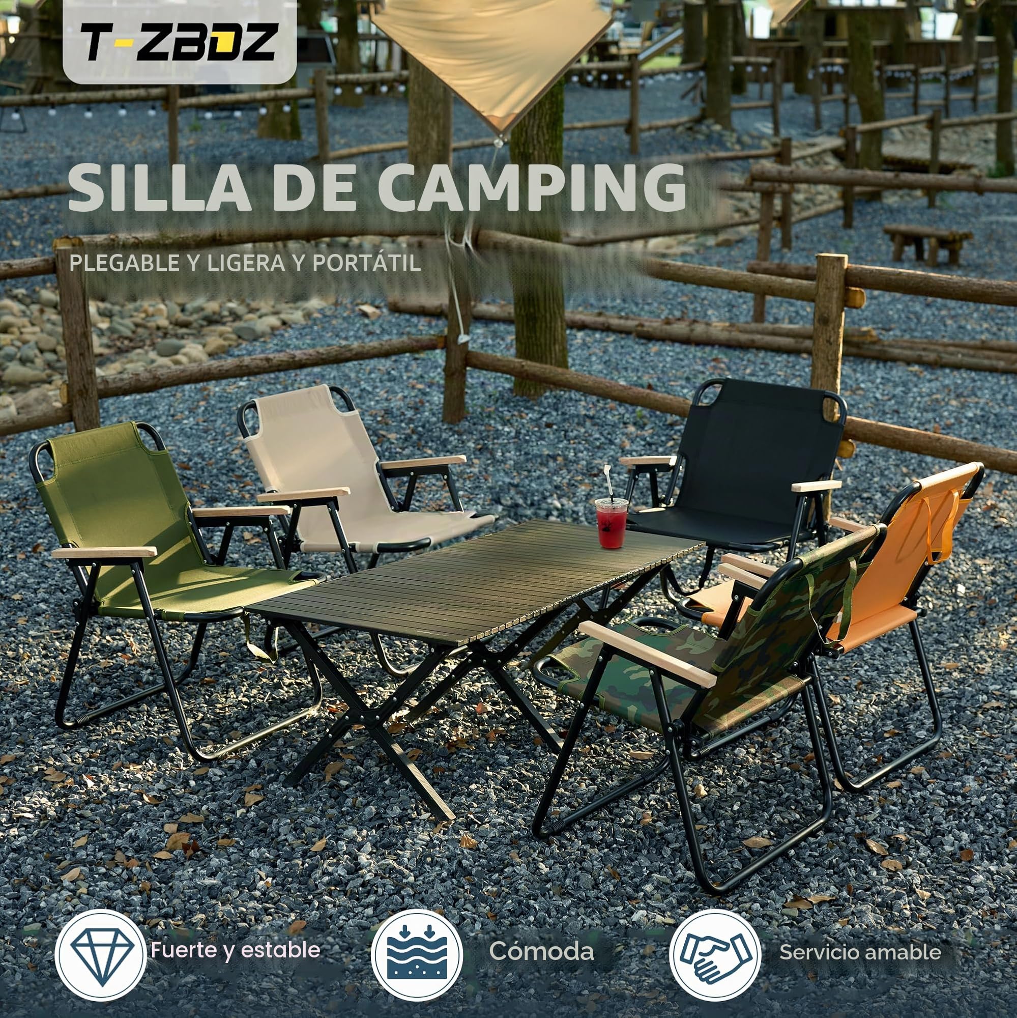 Silla Playa Plegable - Silla de Playa - Silla Plegable Camping Ligera, Incluye Asas de Transporte, Portátil Sillas Plegables para Acampada Jardín Terraza Pesca, Blanco
