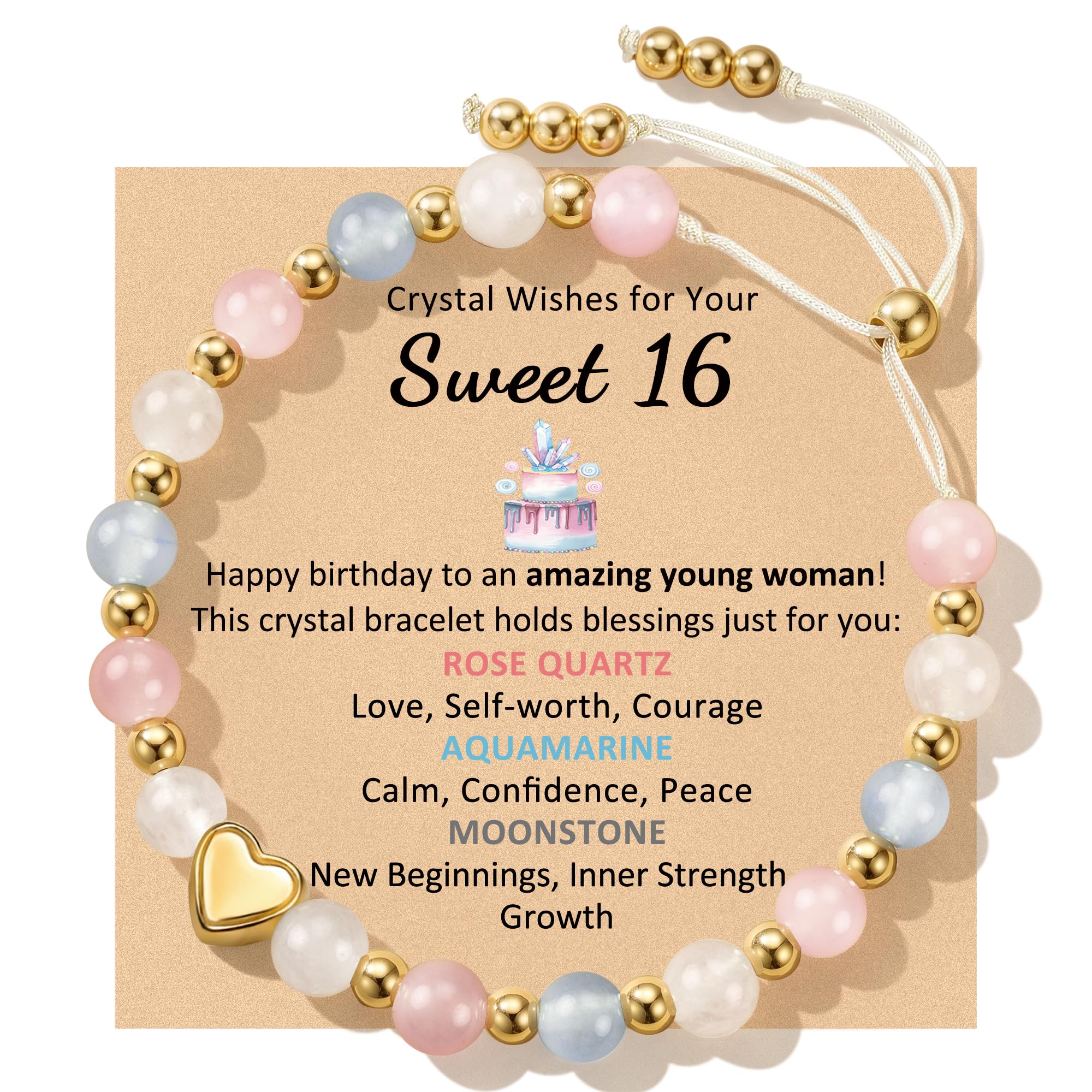 Sereney Birthday Gifts for Girls, 9-18 Year Old Birthday Crystal Bracelets