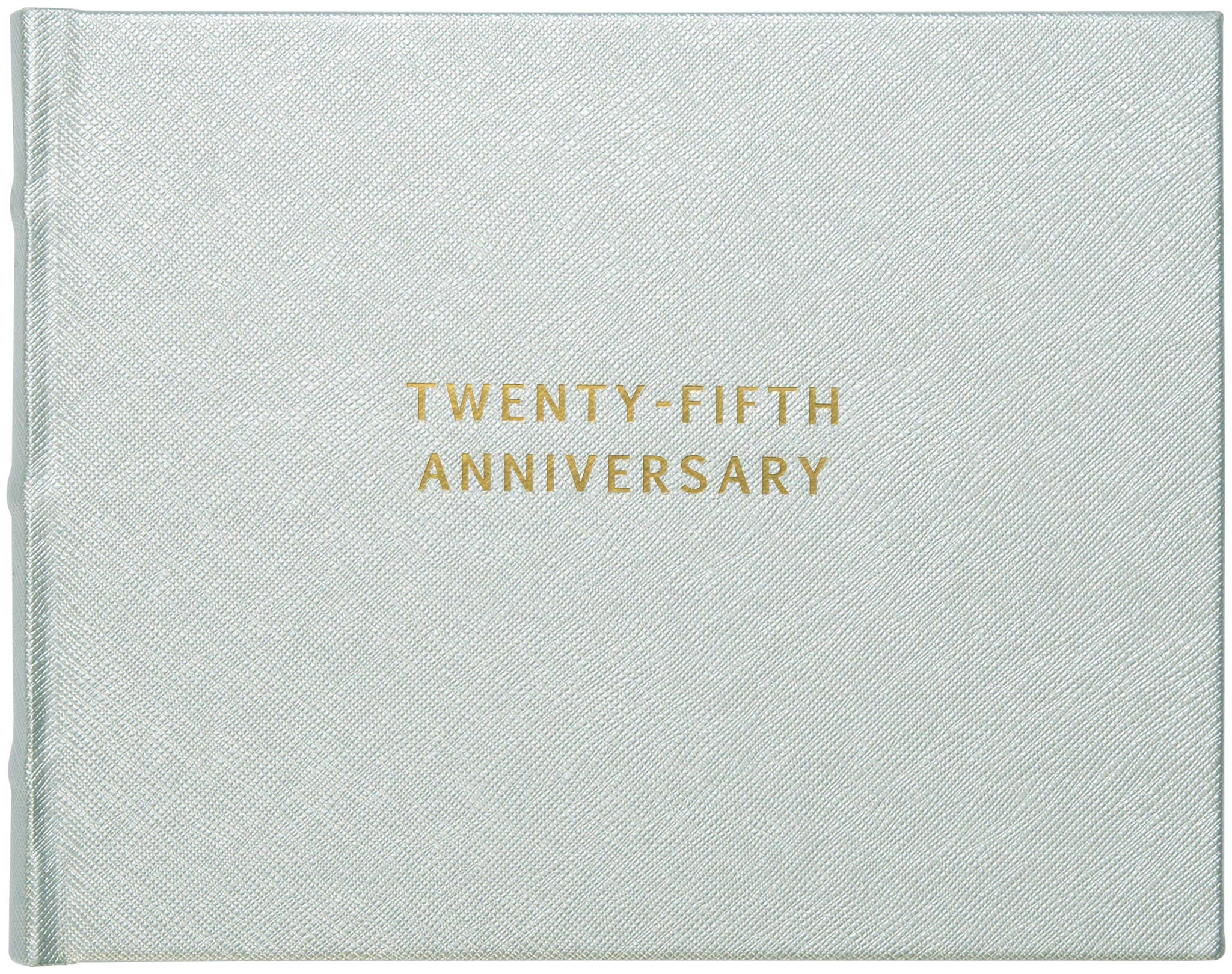 C.R. Gibson Silver 25th Anniversary Guest Book, 200 Pages, 8.6" W x 6.3" L