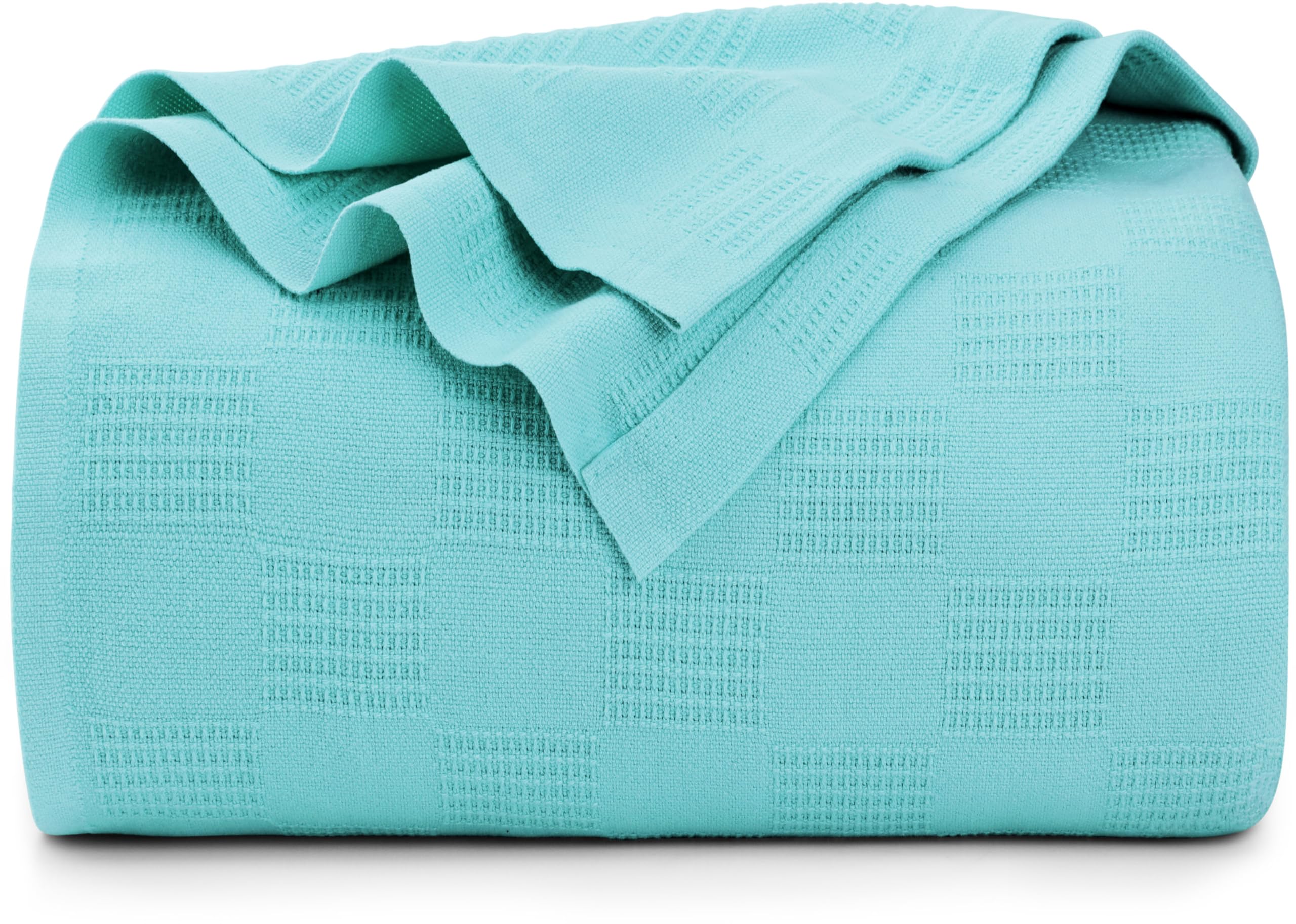 bedding mint 100% cotton blanket [king size - 90x108 inch] 350gsm lightweight, soft and breathable thermal blanket for all seasons