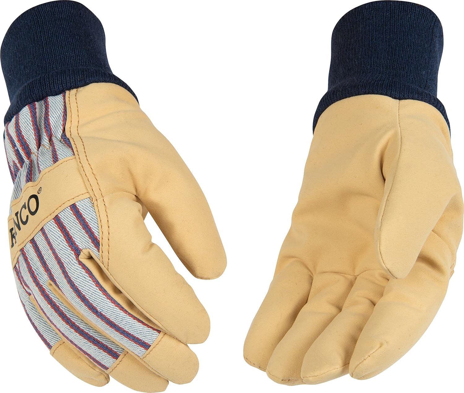 Kinco 1927KWY Youth's Lined Ultra Suede Cold Weather Glove with Knit Wrist, Work, 7 - 12 Ages (Pack of 12 Pairs)